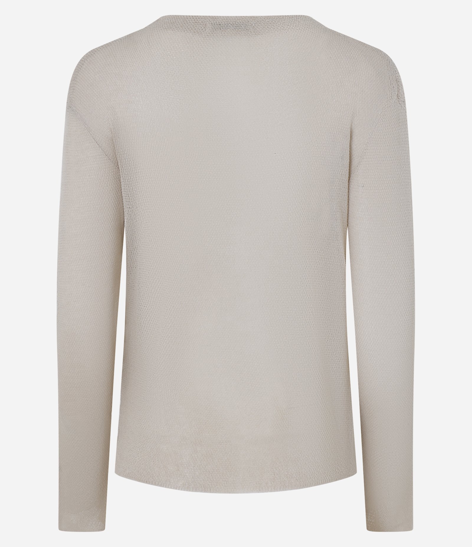 Blusa em Tricô Leve com Gola Degagê e Franzido Lateral Bege Acinzentado 8