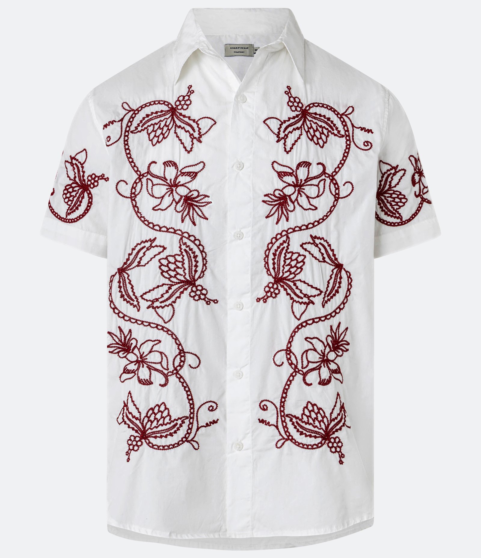 Camisa Comfort em Algodão com Bordado FLoral Branco 5