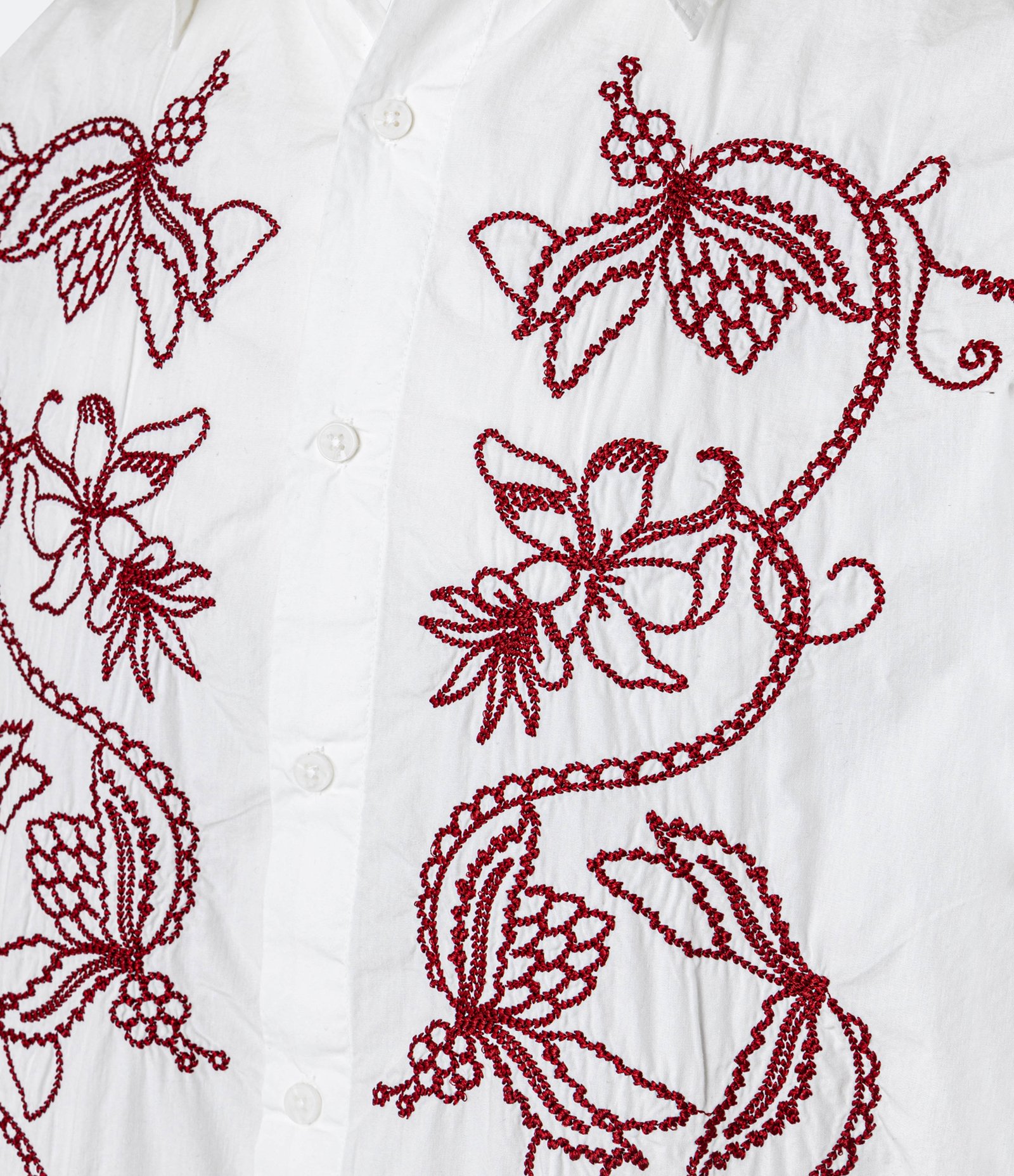 Camisa Comfort em Algodão com Bordado FLoral Branco 6