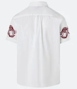 Camisa Comfort em Algodão com Bordado FLoral