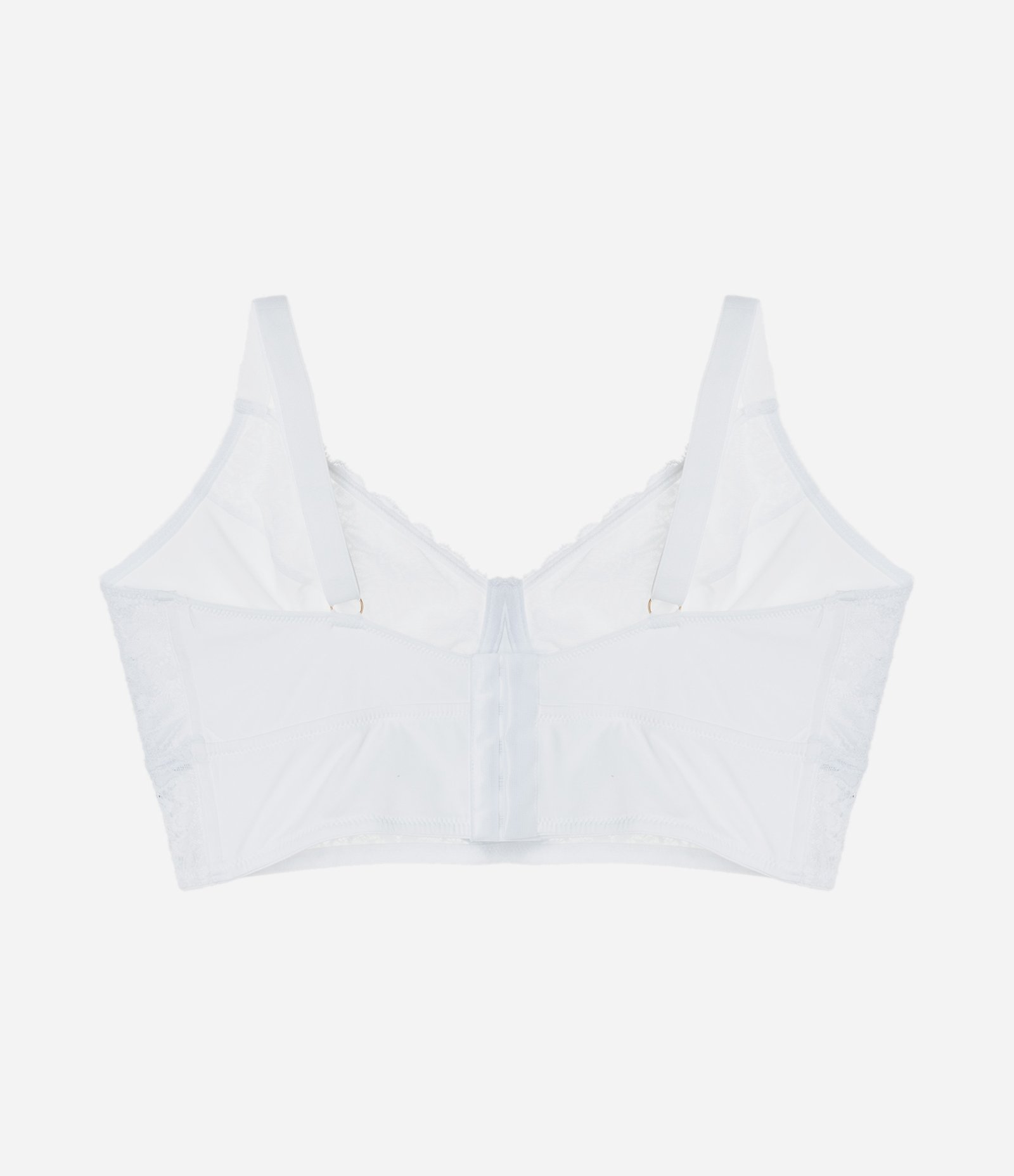 Sutiã Alongado Sem Bojo Sem Aro em Renda Curve e Plus Size Branco 7
