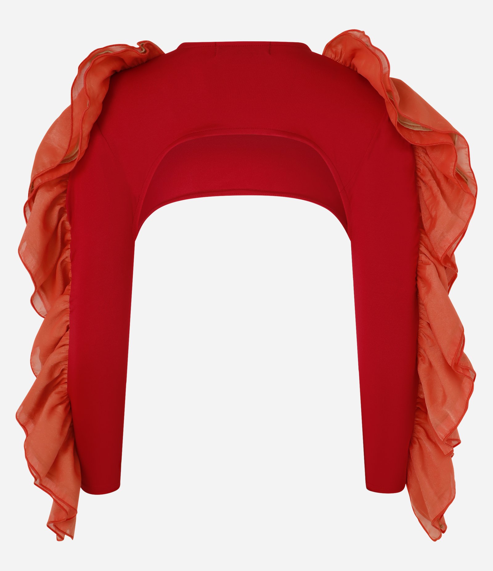 Top com Babado na Manga Longa Vermelho 7