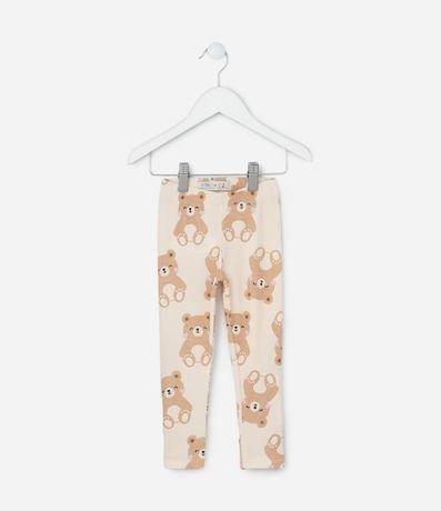 Calça Legging Infantil Canelada com Estampa Ursos - Tam 1 a 6 Anos Calça Legging Infantil Canelada com Estampa Ursos - Tam 1 a 6 Anos