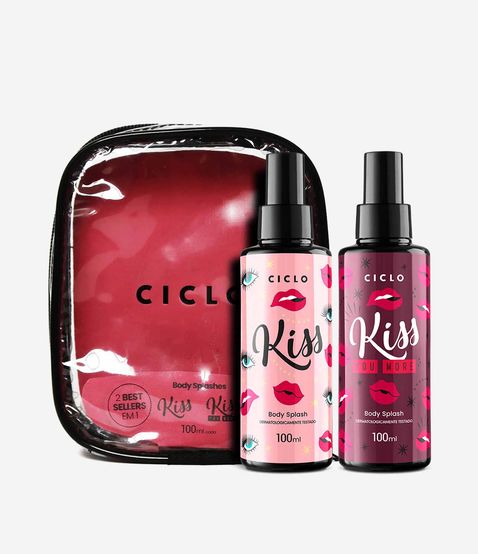 Kit Estojo Body Splash Kiss 100ml + Kiss You More 100ml KIT 1