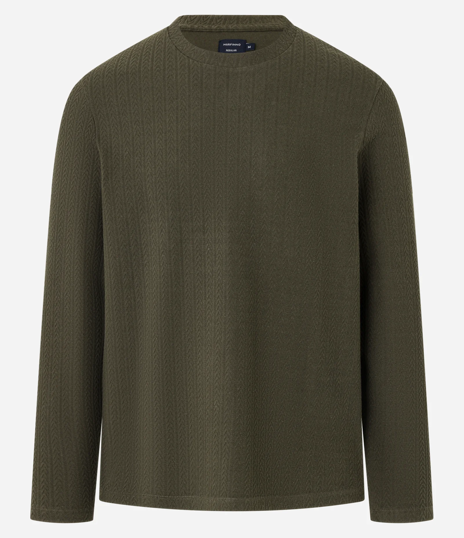 Camiseta Regular em Algodão com Textura Verde 1