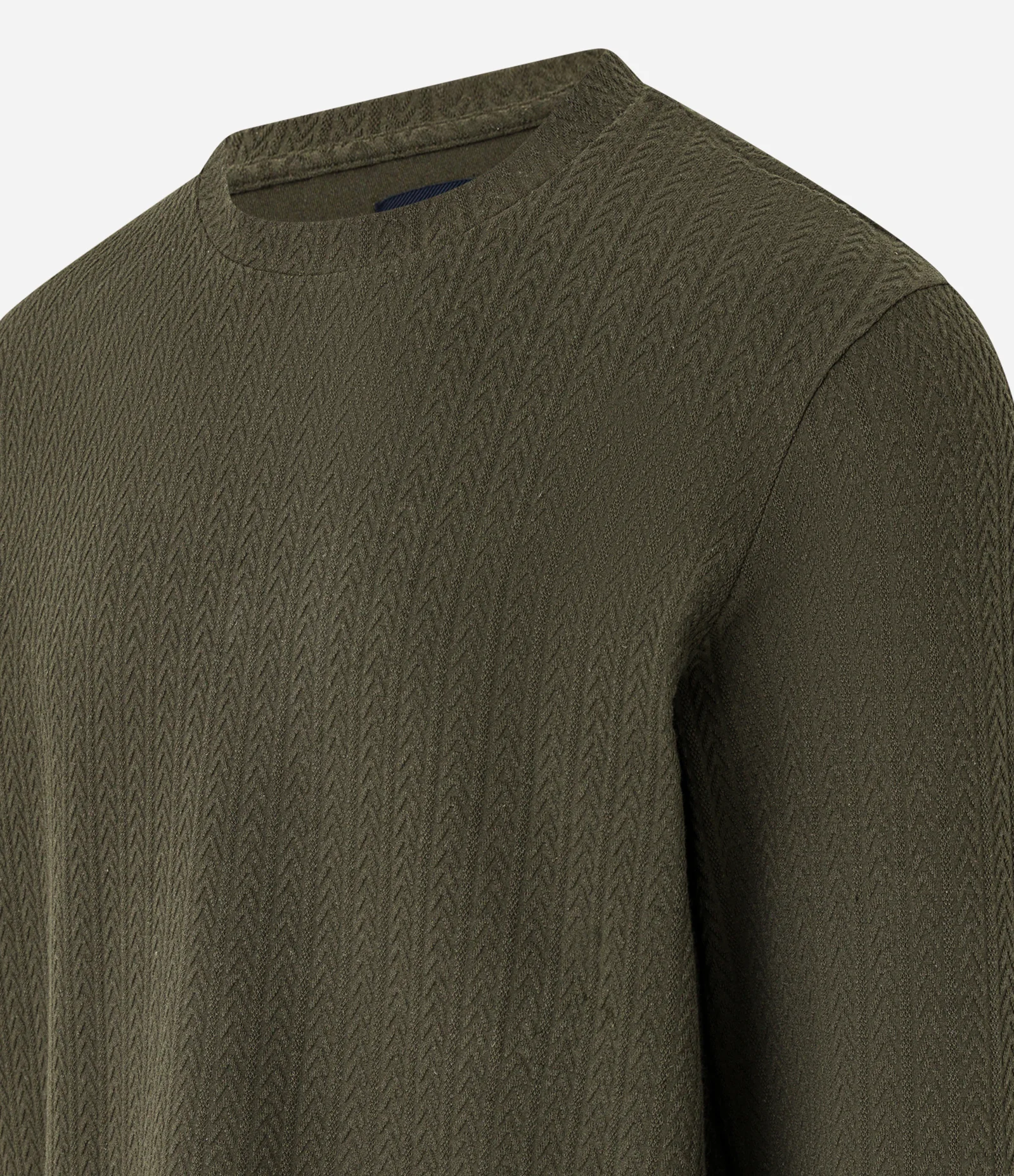 Camiseta Regular em Algodão com Textura Verde 2