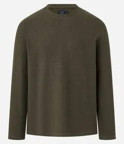 Camiseta Regular em Algodão com Textura