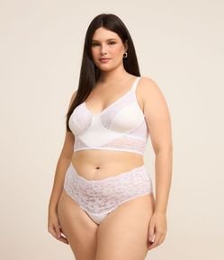 Calcinha Caleçon com Cós Pala em Renda Curve e Plus Size