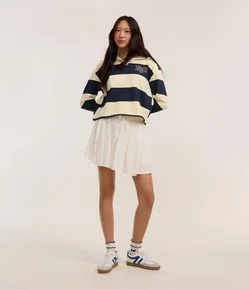 Short Saia Maquinetado em Viscose com Amarração