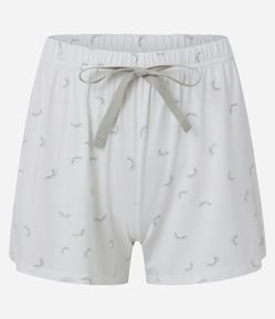 Pijama Short Doll Regata Larga em Ribana com Estampa de Sol