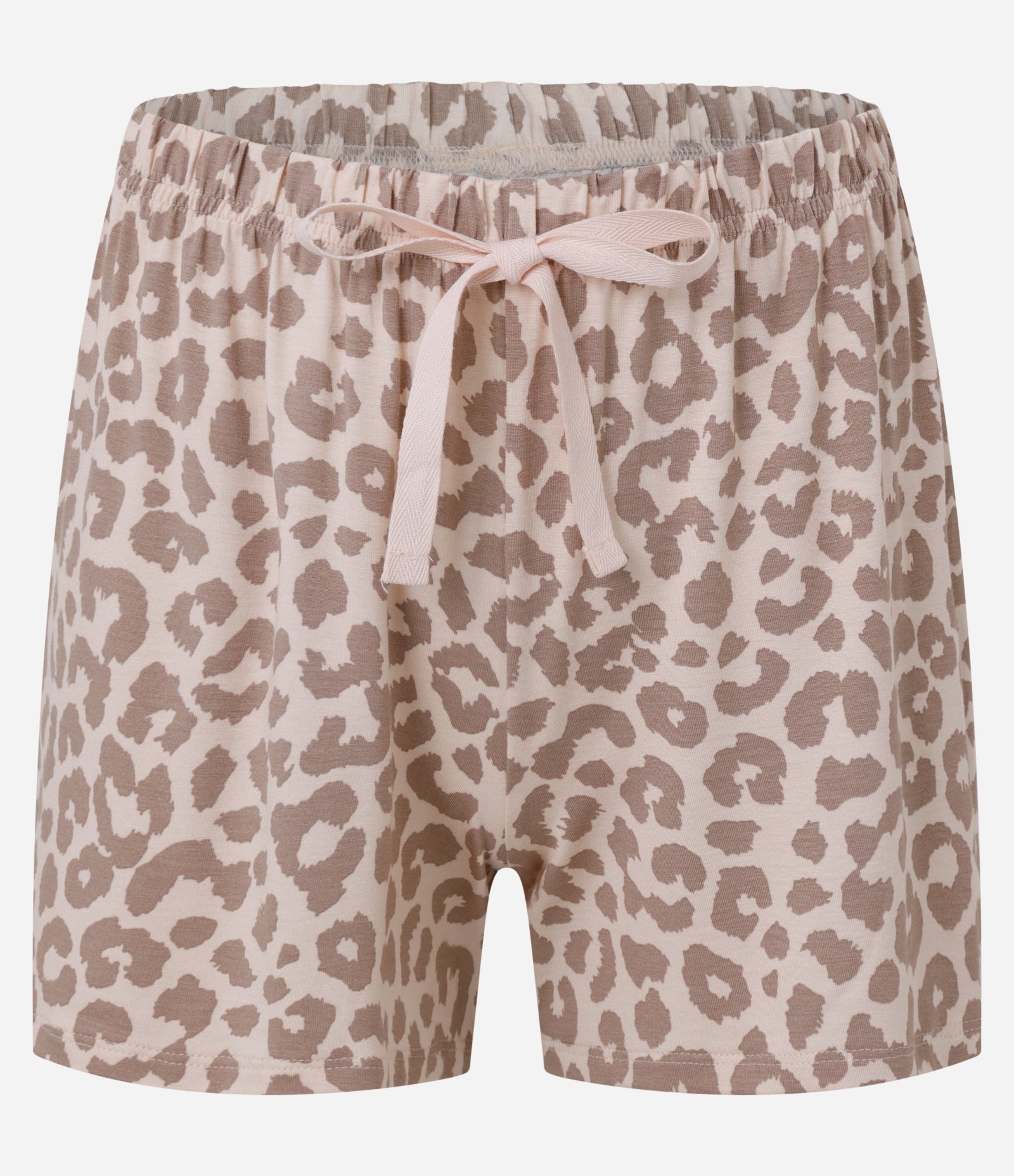 Pijama Short Doll Em Ribana Com Estampa Animal Print Bege 6