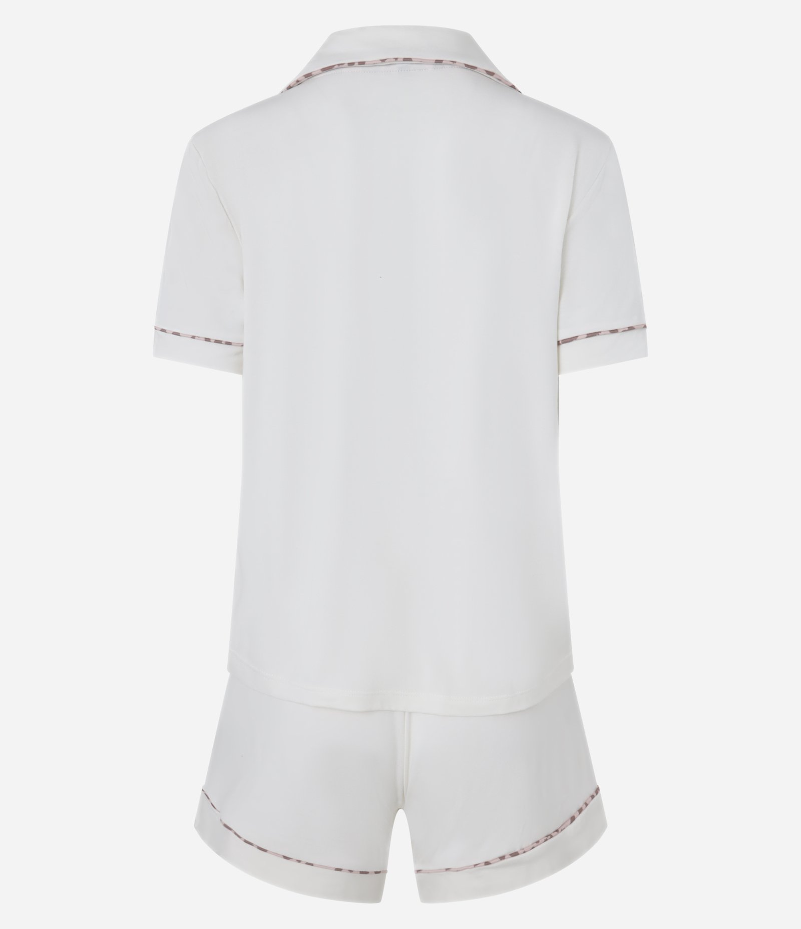 Pijama Short Doll Curto Americano com Viés Constrastante Branco Neve 6