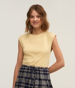 Blusa Sem Manga em Algodão com Pregas