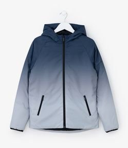 Jaqueta Pesada Infantil com Estampa Degrade e Forro Polar - Tam 5 a 14 anos