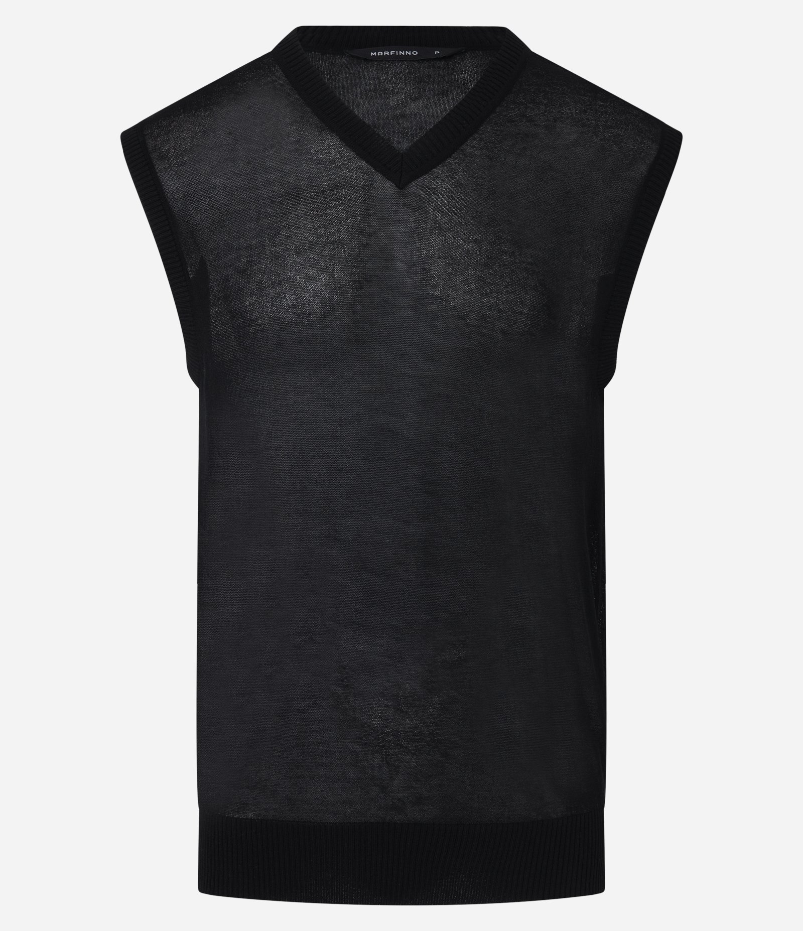 Colete em Tricô com Toque Leve e Gola em V Preto 4