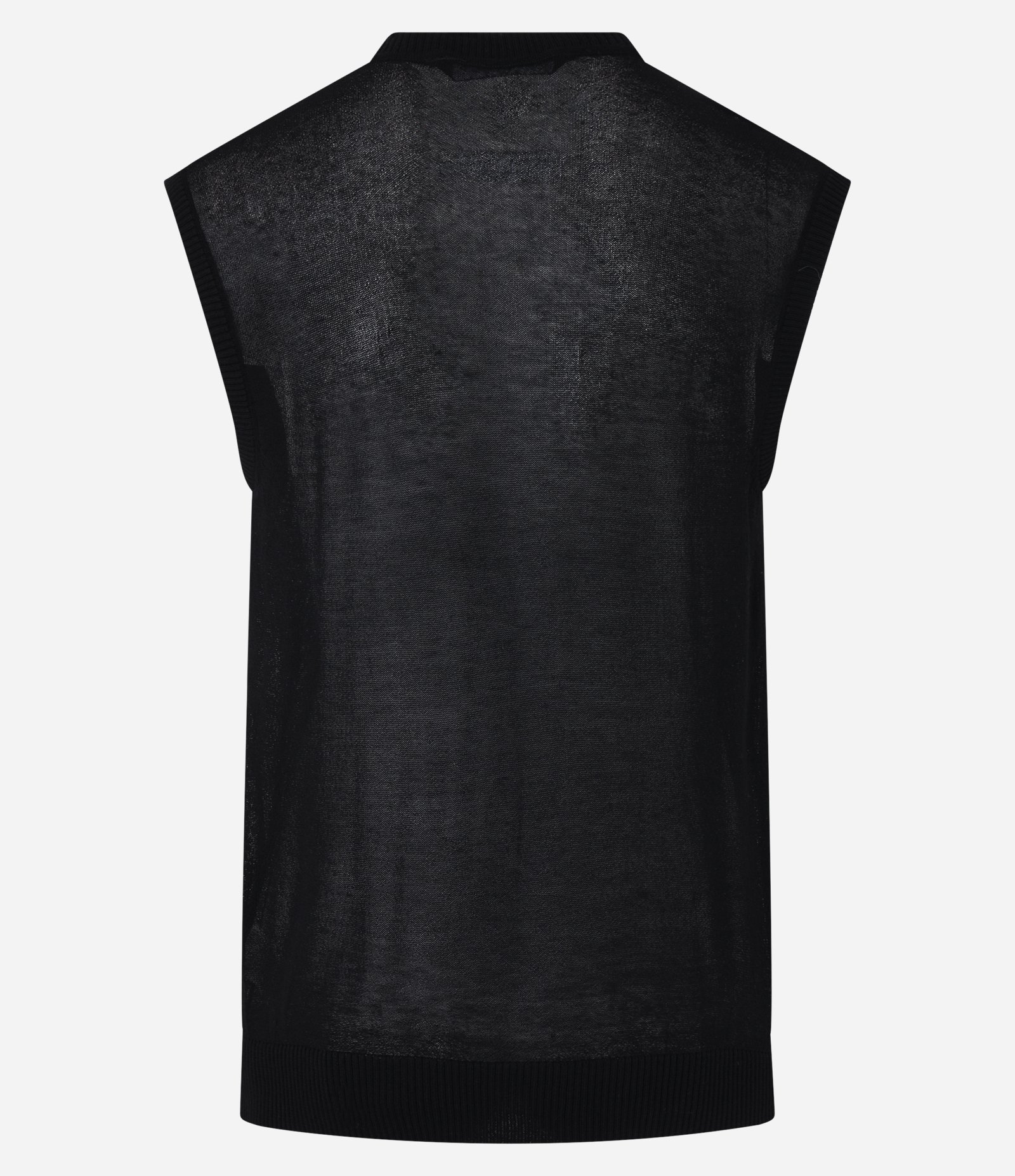 Colete em Tricô com Toque Leve e Gola em V Preto 6