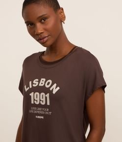 Camiseta em Viscose com Estampa Lisbon 1991