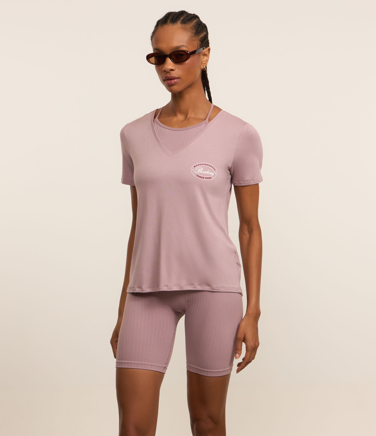 Camiseta em Viscose com Estampa Localizada Roxo 2