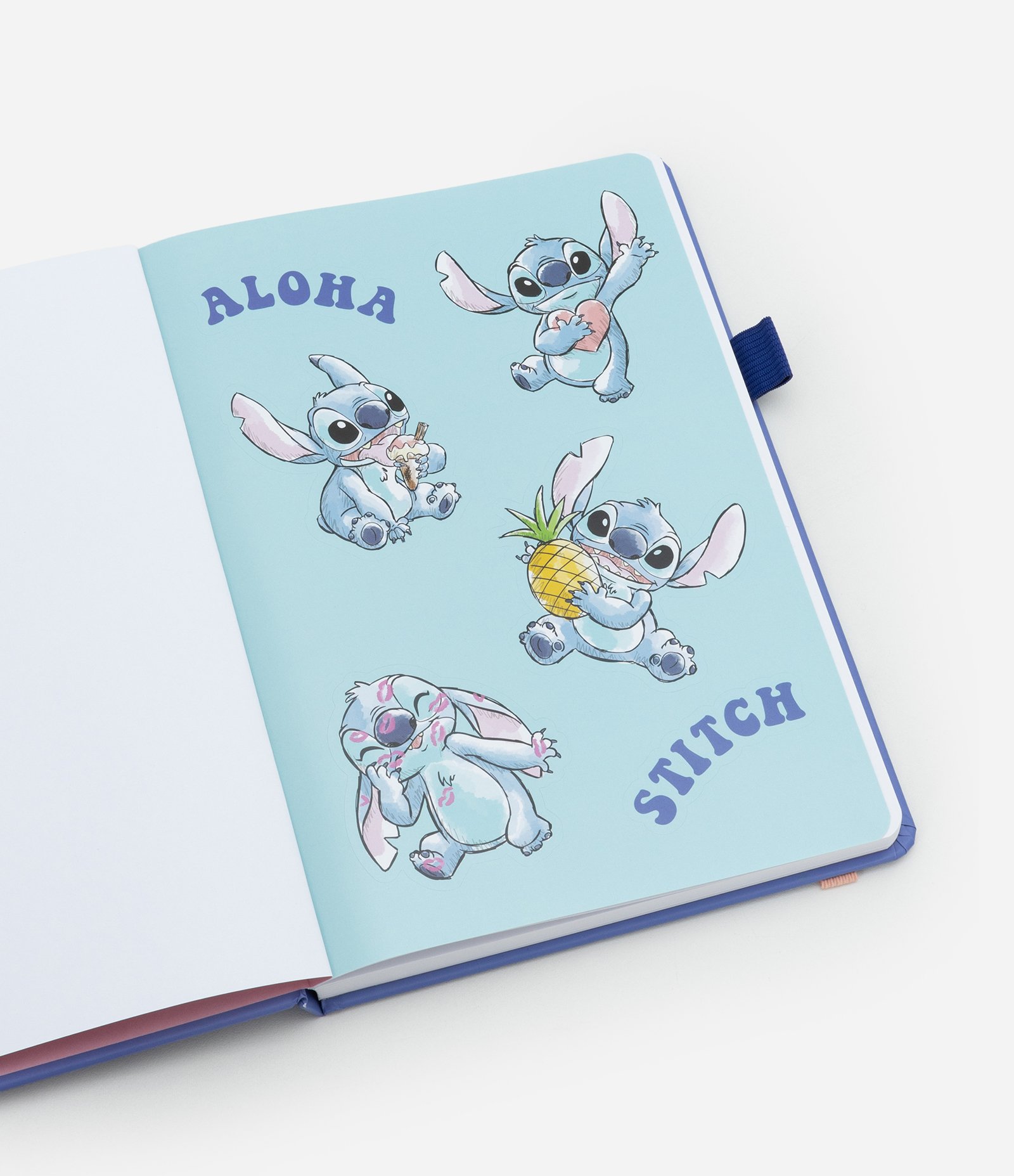 Caderno com Fechamento em Elástico e Estampa Stitch Azul 4