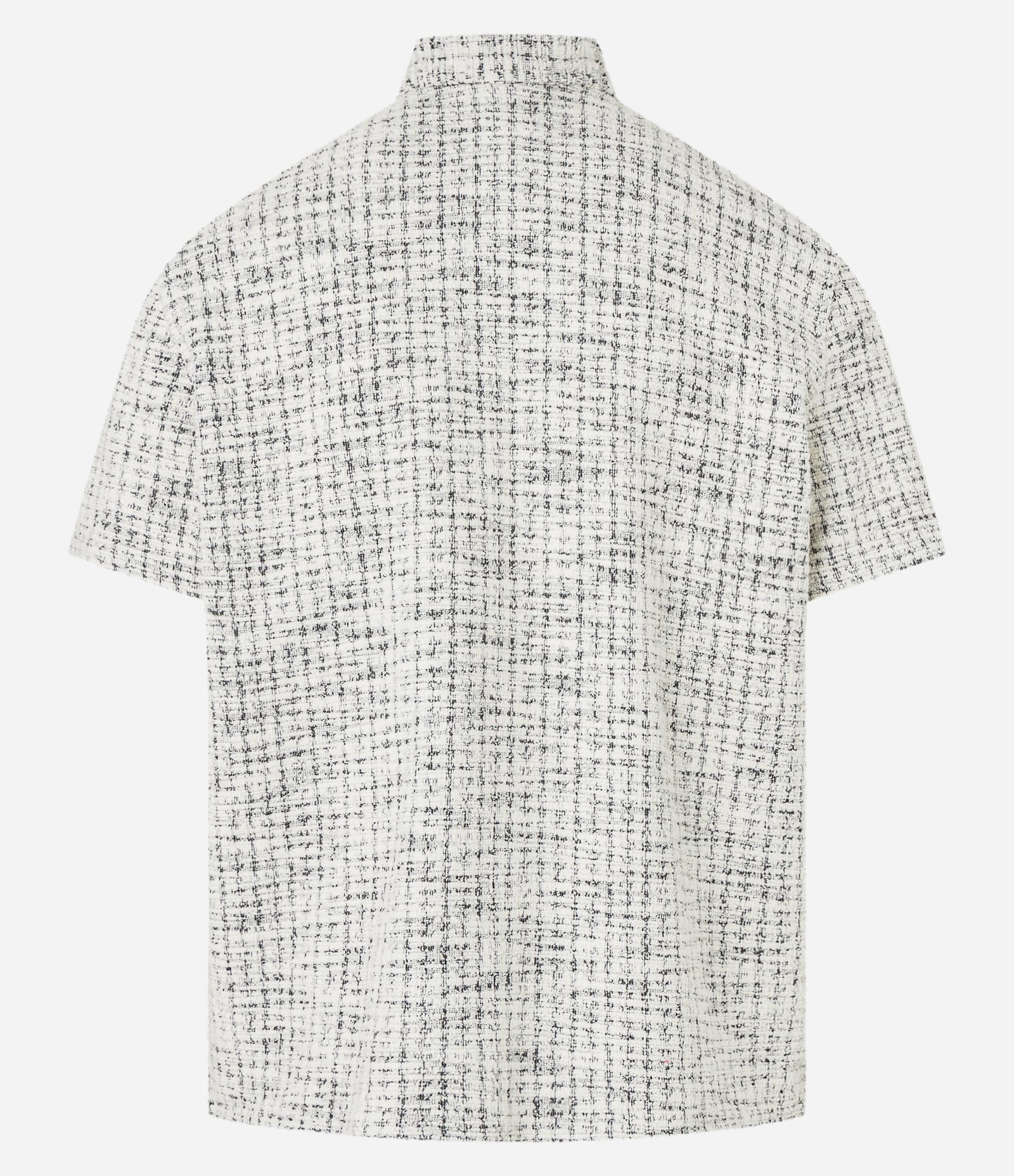 Camisa em Tweed com Textura e Listras Abstratas Off White 6