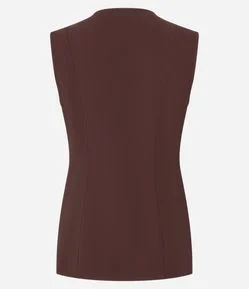 Colete Alongado em Alfaiataria com Botões na Frente