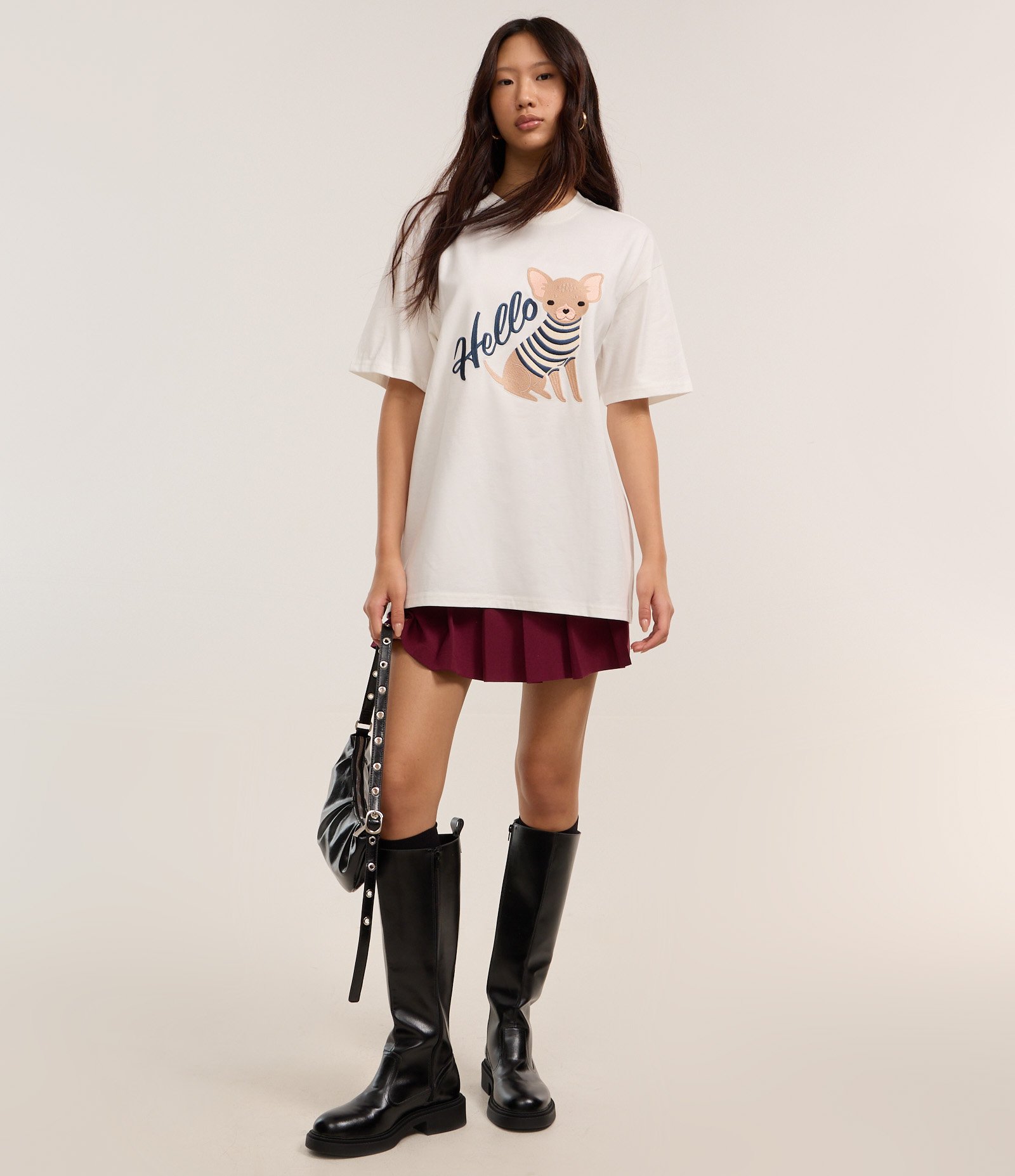 Blusa em Algodão com Bordado de Cachorro de Roupinha Branco 2