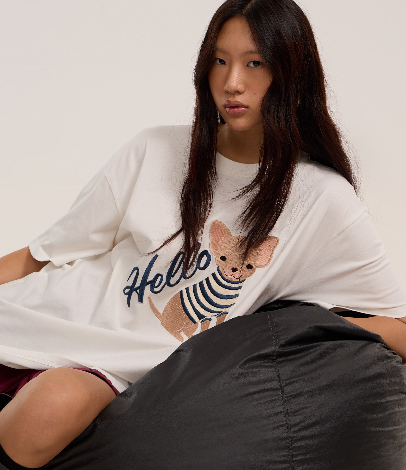 Blusa em Algodão com Bordado de Cachorro de Roupinha Branco 4