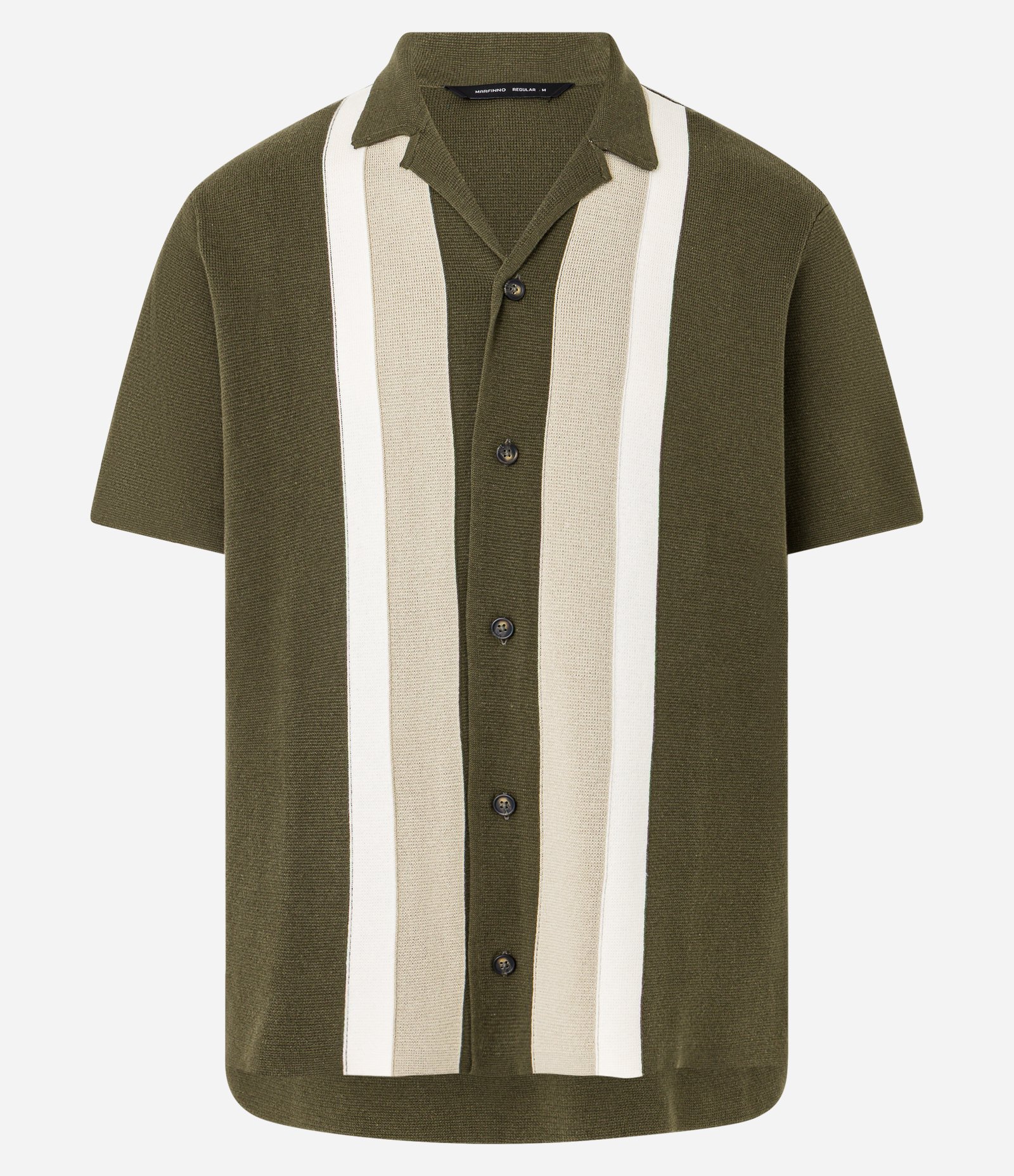Camisa Regular em Tricô com Listras Contrastantes Verde 5