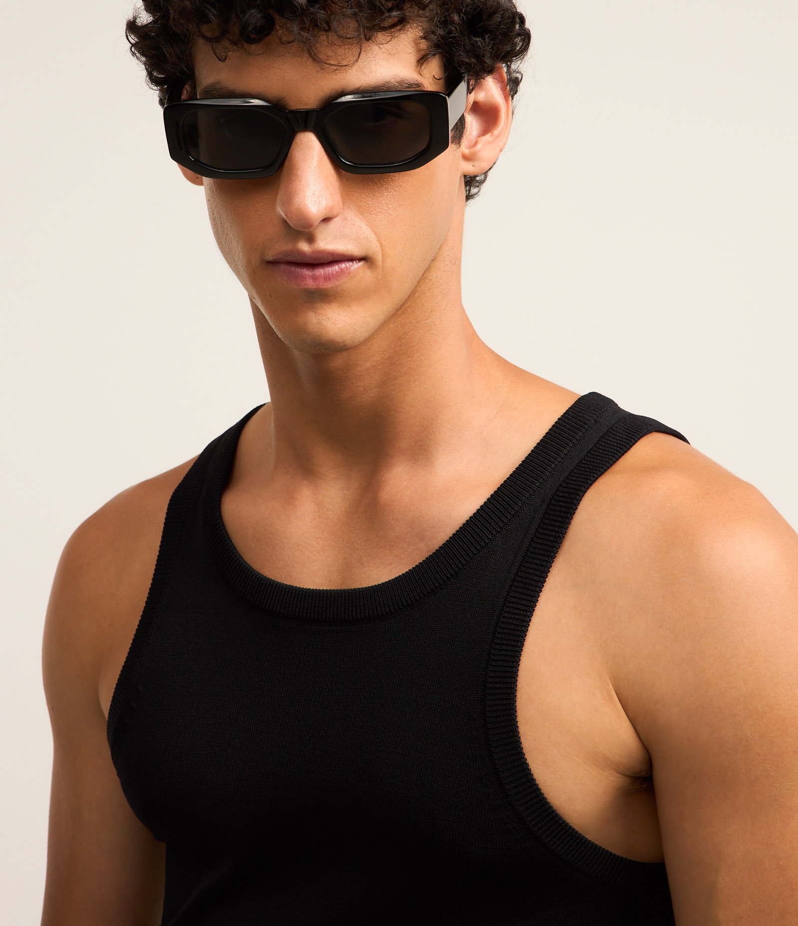 Regata Slim em Tricô com Textura Preto 3