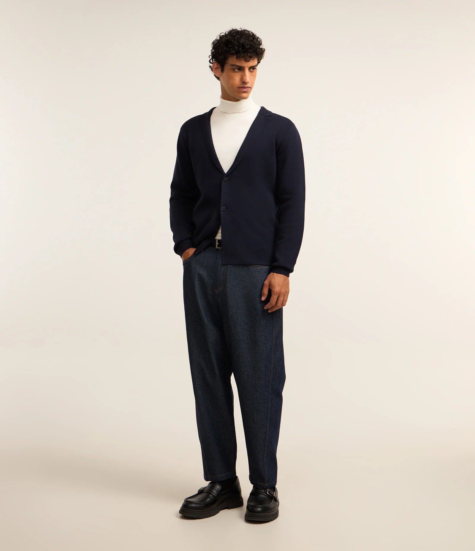 Blazer em Algodão com Gola Lapela Azul Marinho 2