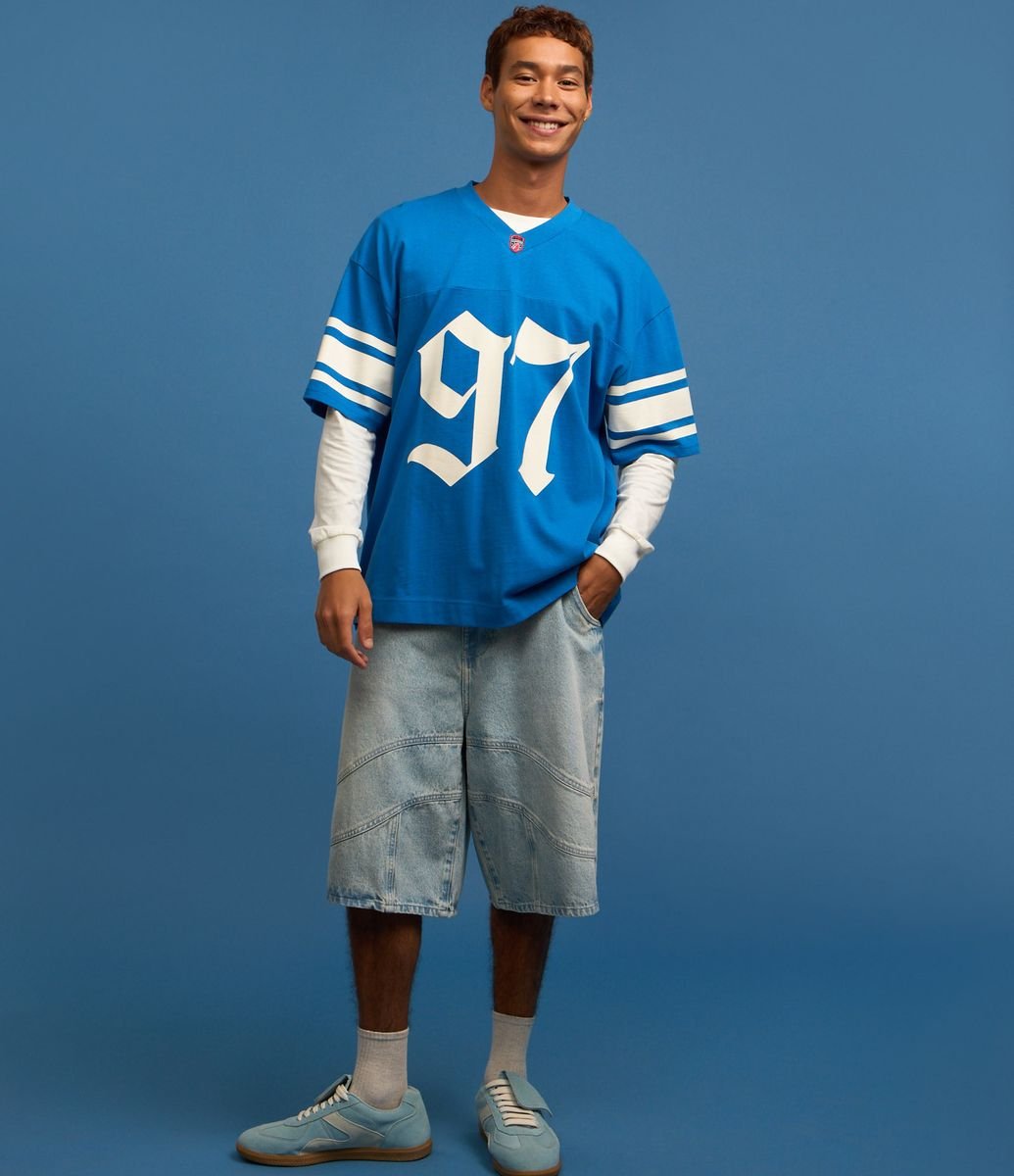 Camiseta Overboxy Sportcore Futebol Americano Azul