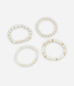 Kit 04 Pulseira em Miçangas com Elástico