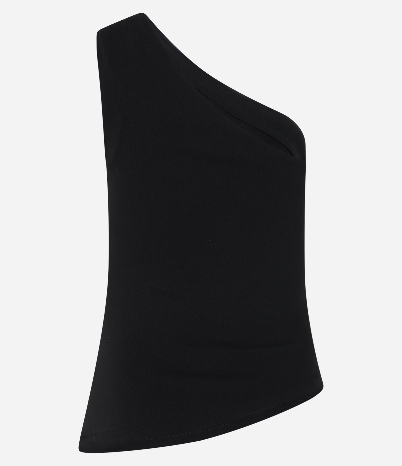 Blusa Ombro Único em Bengaline com Detalhe Drapeado Alongado Preto 6