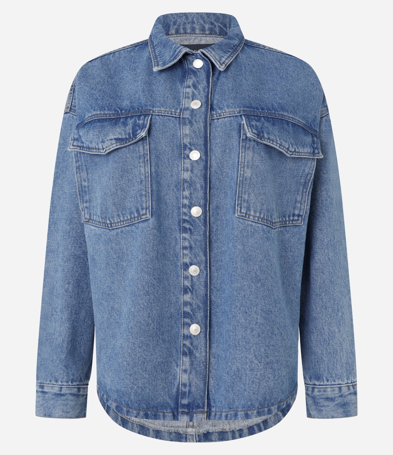 Jaqueta Trucker em Jeans com Bolsos Azul 1