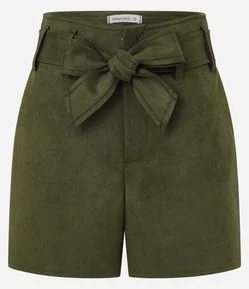 Bermuda em Suede com Amarração na Cintura
