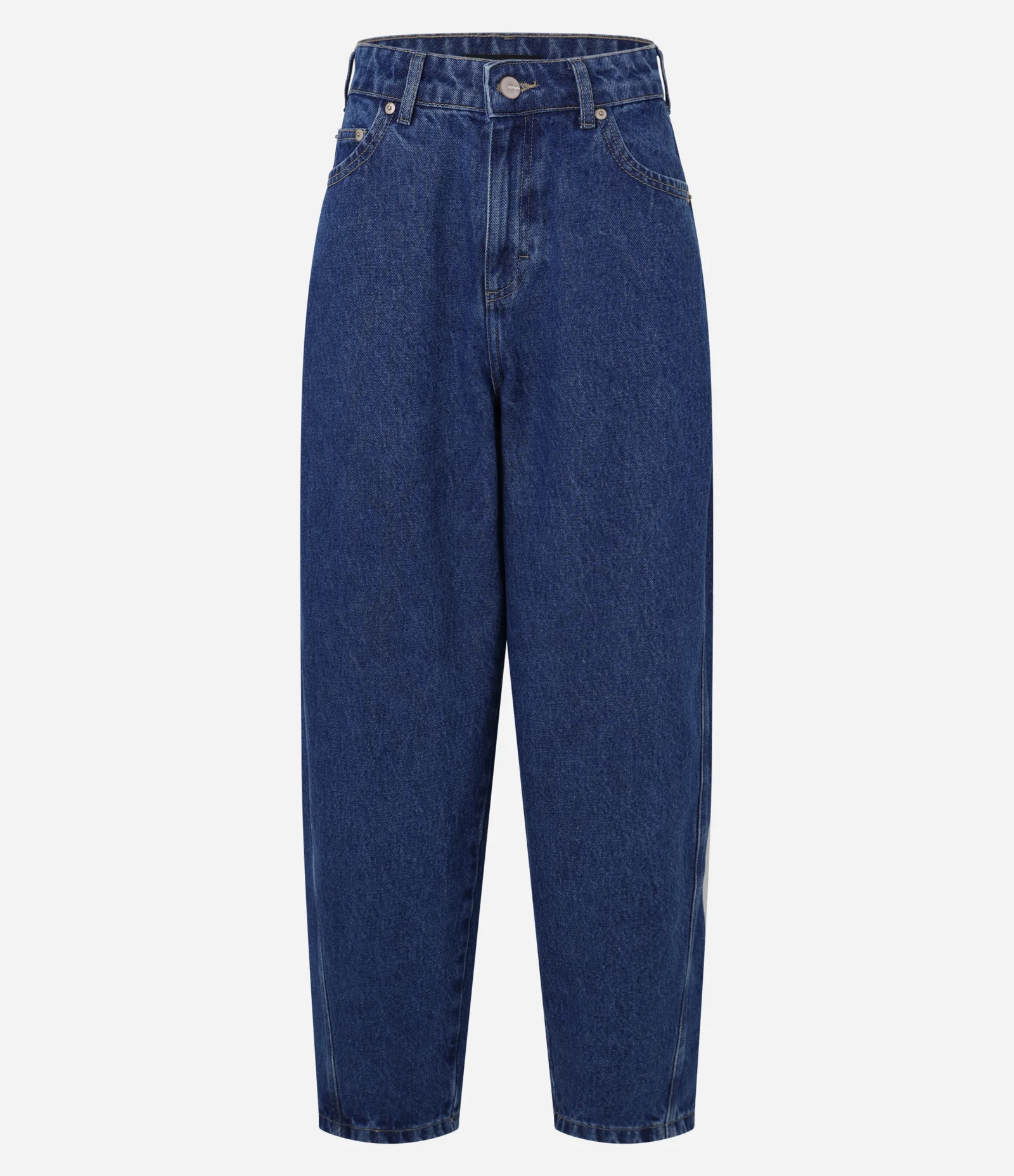 Calça Baggy em Jeans com Lateral Transpassada Azul 7