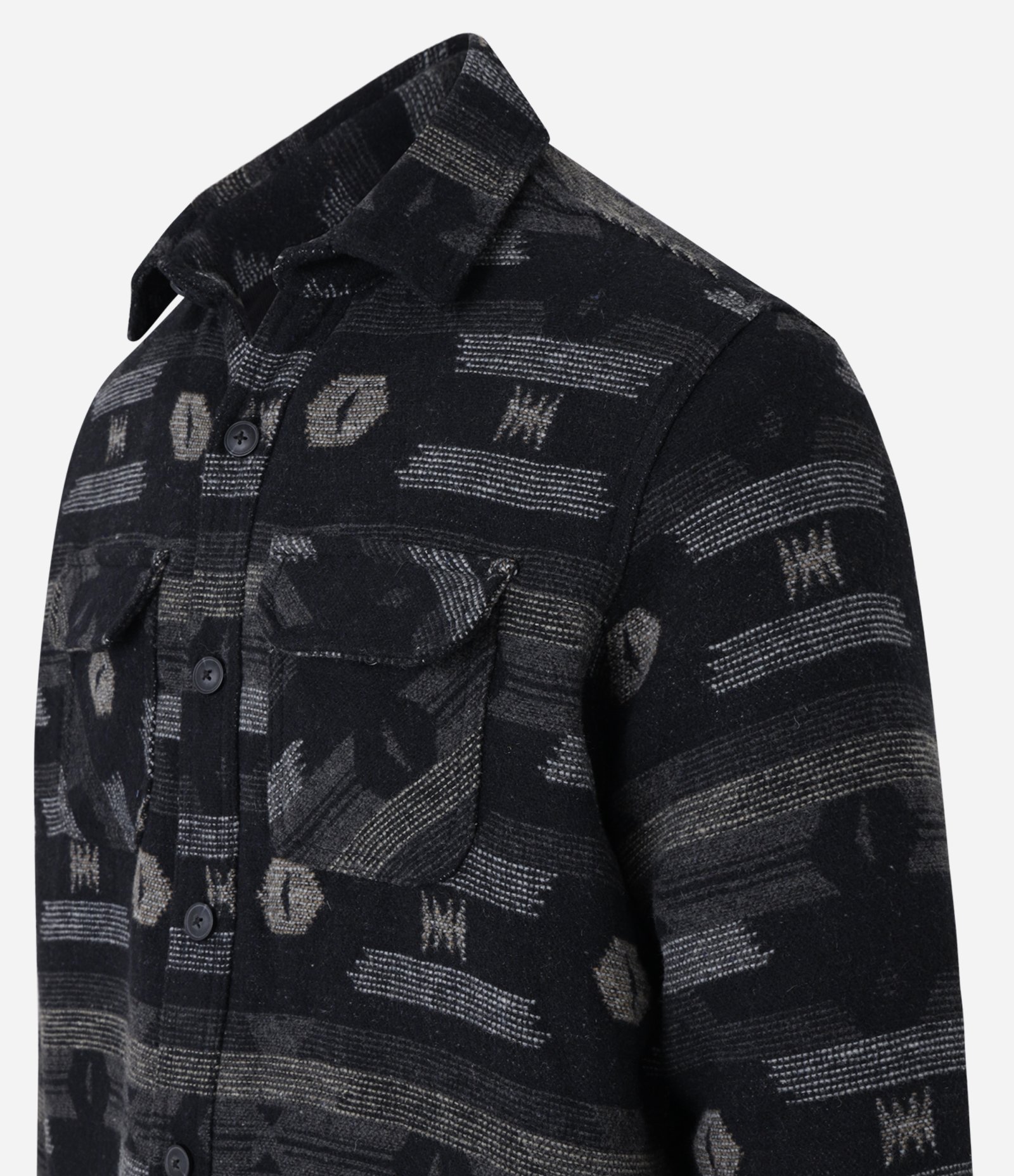 Jaqueta Oversized em Sherpa com Estampa Étnica Cinza 9