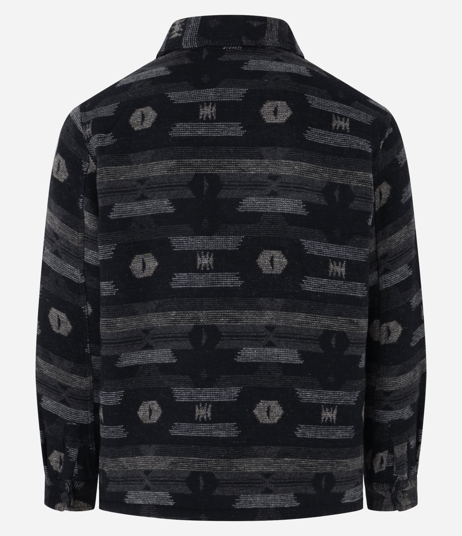 Jaqueta Oversized em Sherpa com Estampa Étnica Cinza 10