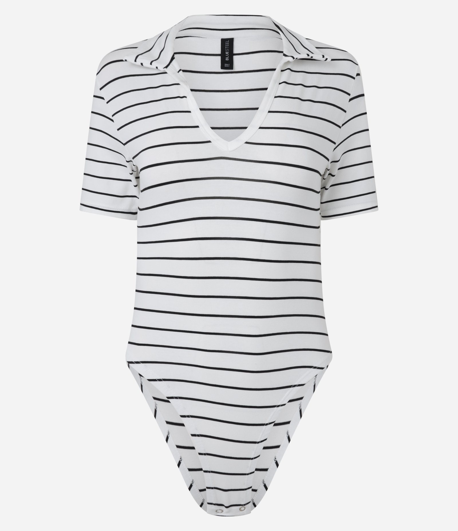 Body em Ribana Listrada com Gola Polo Branco 6