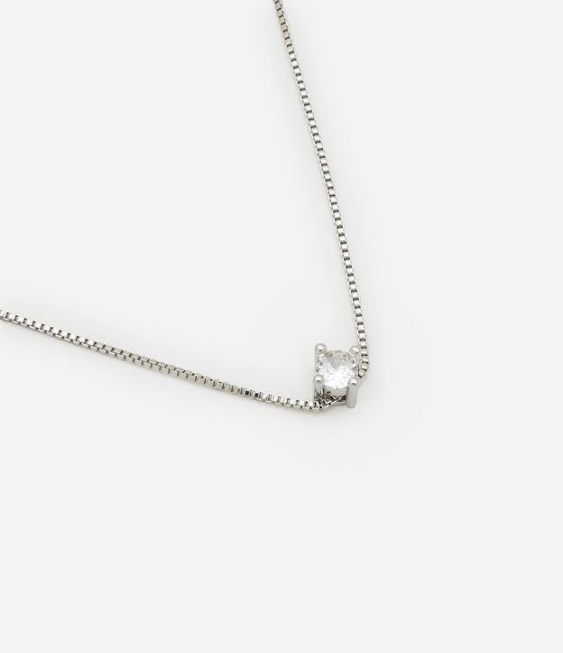 Colar Curto Folheado com Ponto de Luz em Zircônia