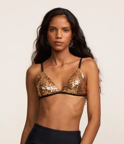 Biquíni Top Triangulo Fixo de Paetê