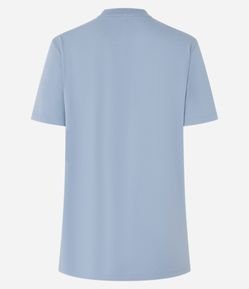 Camiseta Alongada em Algodão com Estampa Stitch