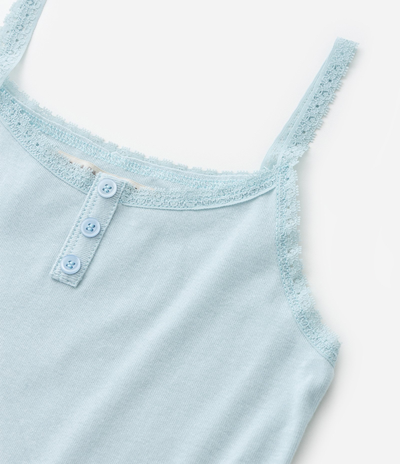 Regata Infantil com Botões e Alça Rendada - Tam 5 a 14 Anos Azul 4