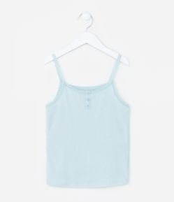 Regata Infantil com Botões e Alça Rendada - Tam 5 a 14 Anos