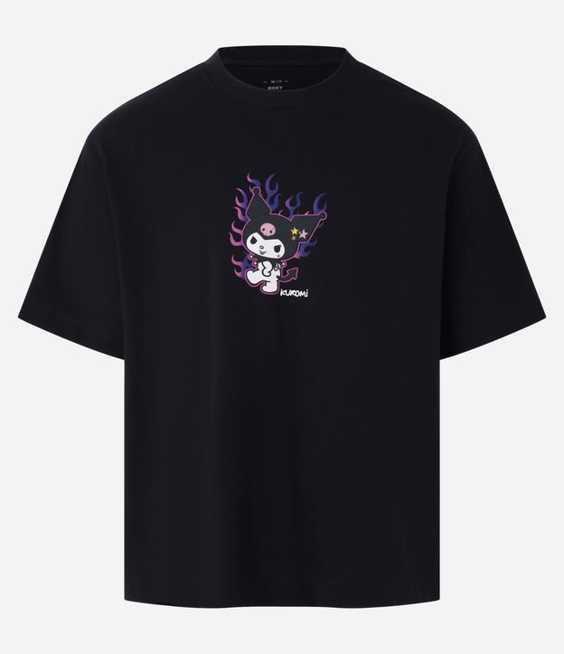 Camiseta Boxy em Malhão com Estampa Kuromi