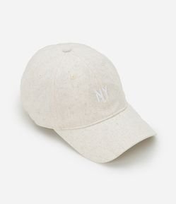 Boné em Sarja com Bordado NY e Textura