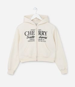 Jaqueta Infantil Quentinha com Estampa de Cereja - Tam 5 a 14 anos