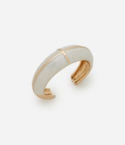Bracelete em Resina Rígido Bold Aberto Perolado