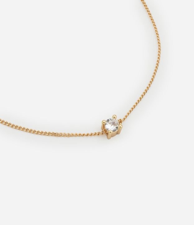 Pulseira Corrente com Ponto de Luz em Zircônia Folheado Ouro