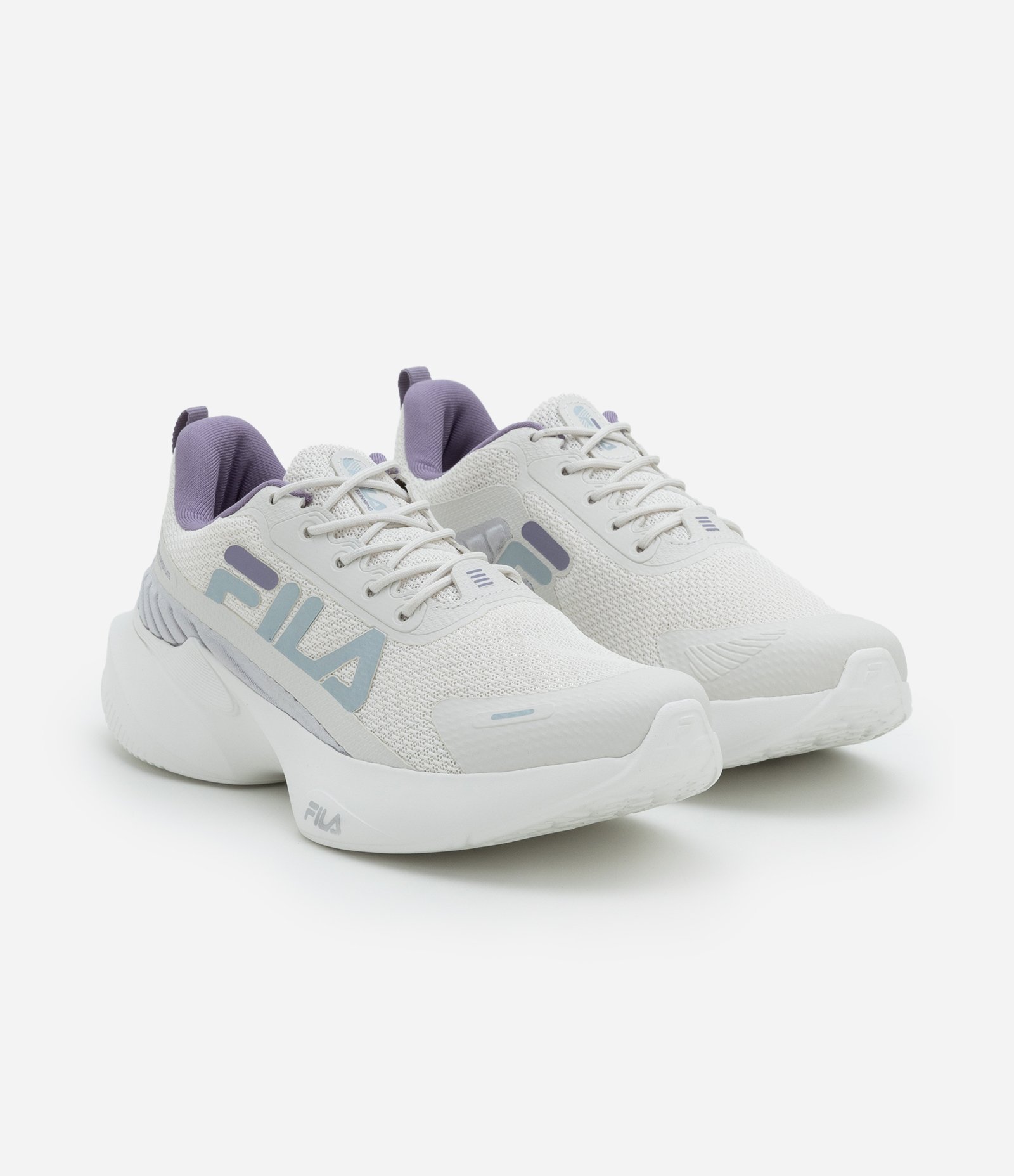 Tênis Jogging Esportivo com Recorte Contrastante FILA Branco 2